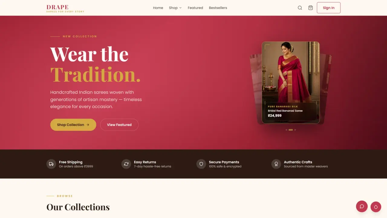 Drape: The storefront landing page