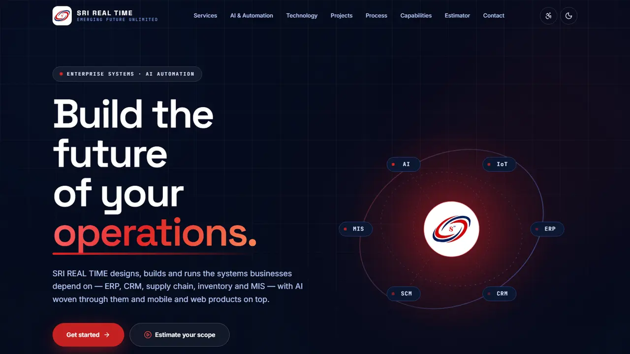 SRI REAL TIME: The landing page