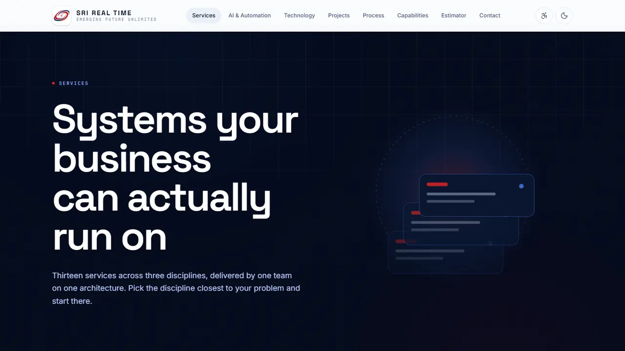 SRI REAL TIME: The service lines
